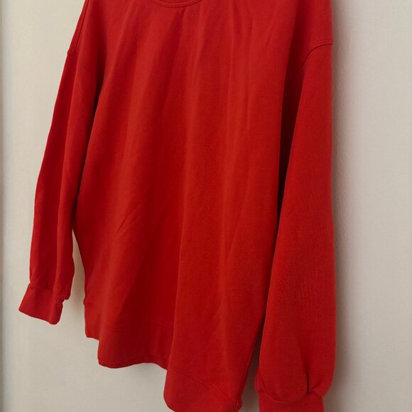 Lululemon Perfectly Oversized Crew Sweatshirt Red M/L | Relaxed Fit Athleisure - Picture 5 of 6